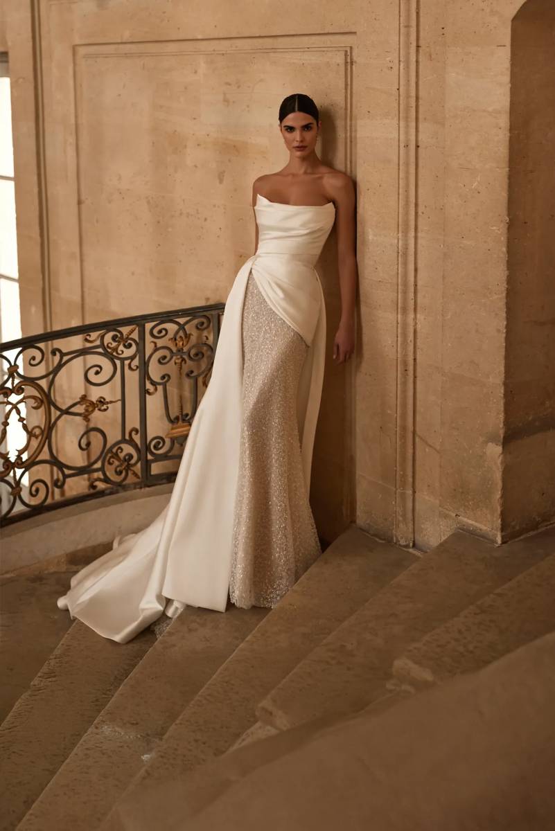 robe de mariée sirène scintillante décolelté coeur aminata milla nova marseille