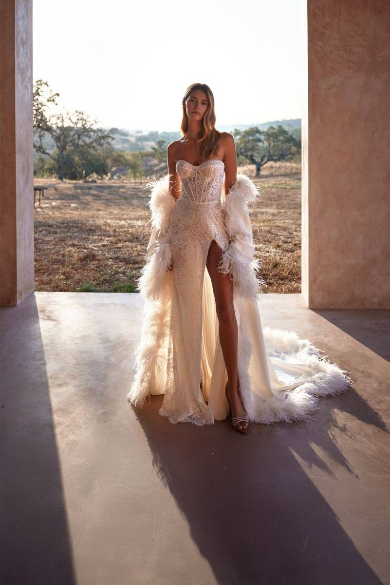 robe de mariée sirène à fente bluebell millanova marseille