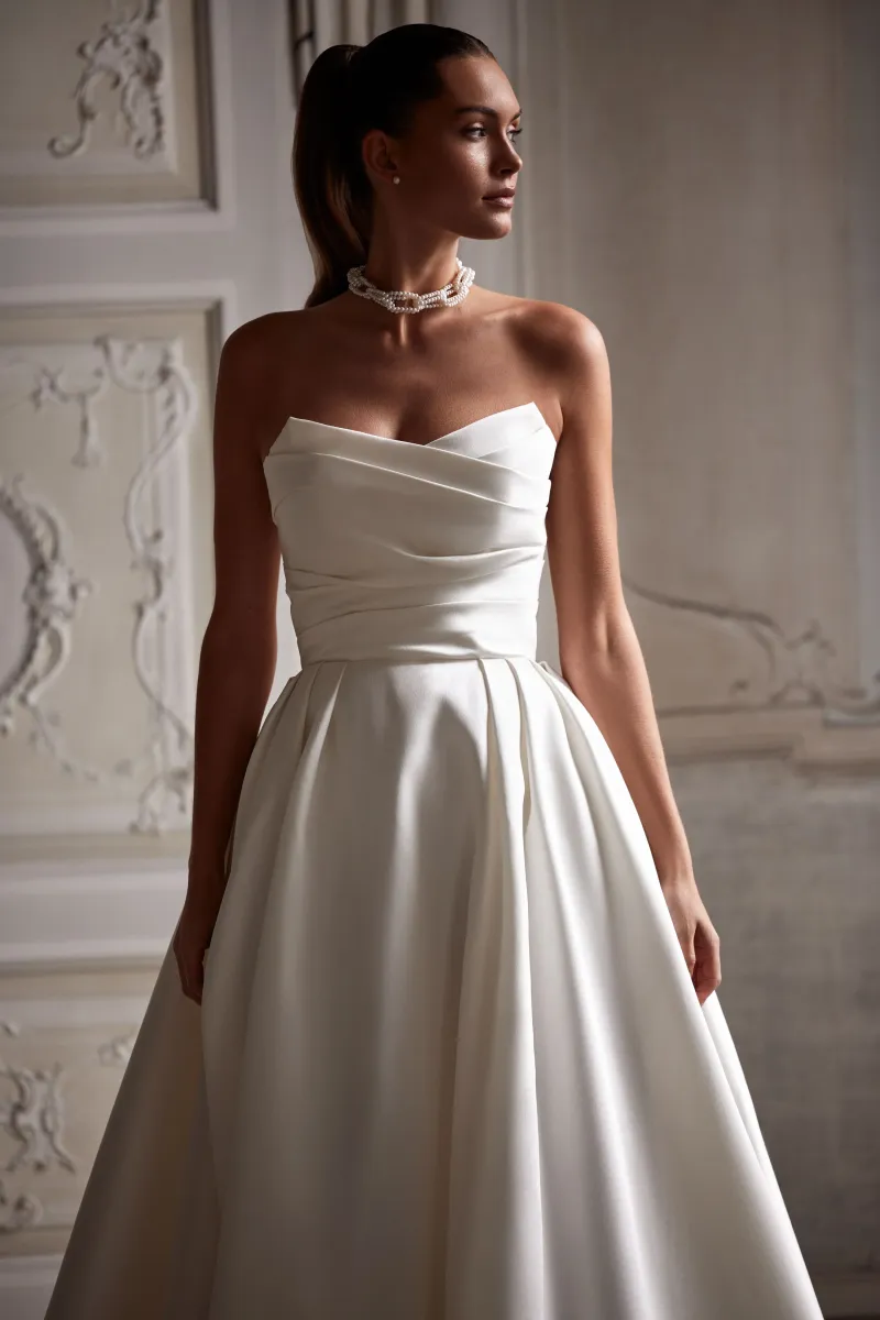 robe de mariée bustier miakdo drapé eridana milla nova marseille