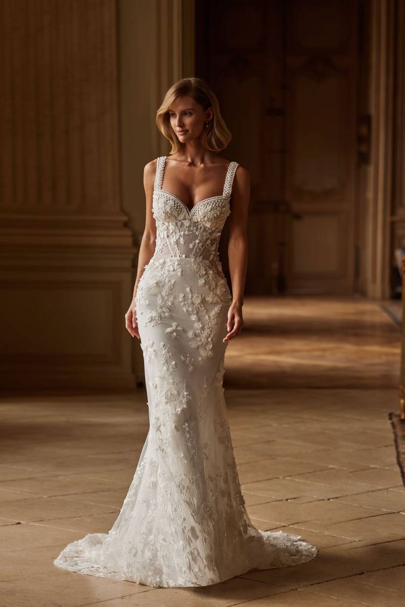 Robe mariée Giacoma manches détachables off-shoulder collection Chapter Bride Milla Nova boutique Marseille Vieux-Port